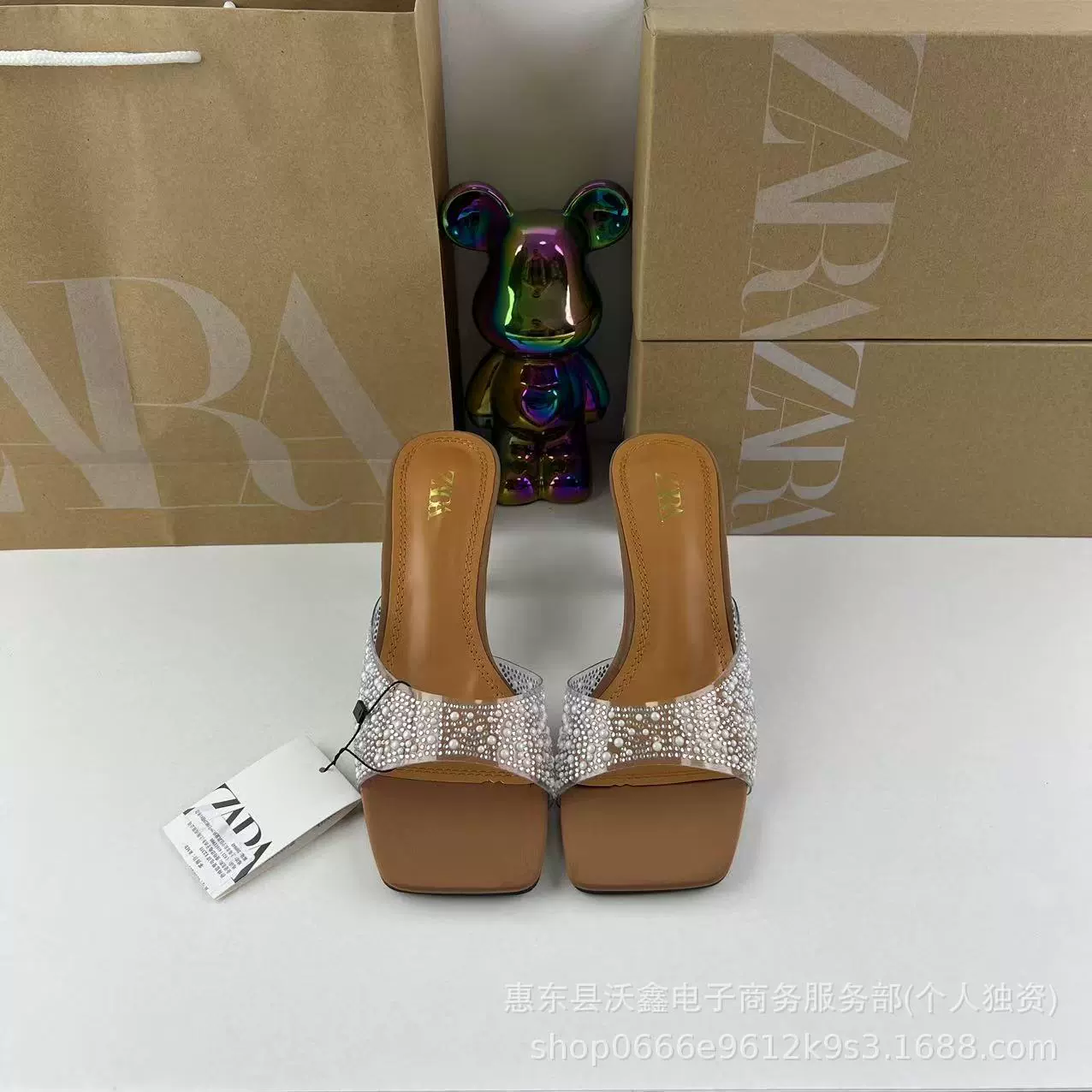 ZAR Летние новые женские туфли абрикосовые туфли на высоком каблуке с дрель ПВХ прозрачные туфли, носи темперамент на высоком каблуке