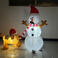 1.2メートルの空気入れ犬が雪だるまをかむクリスマスの空気入れモデル