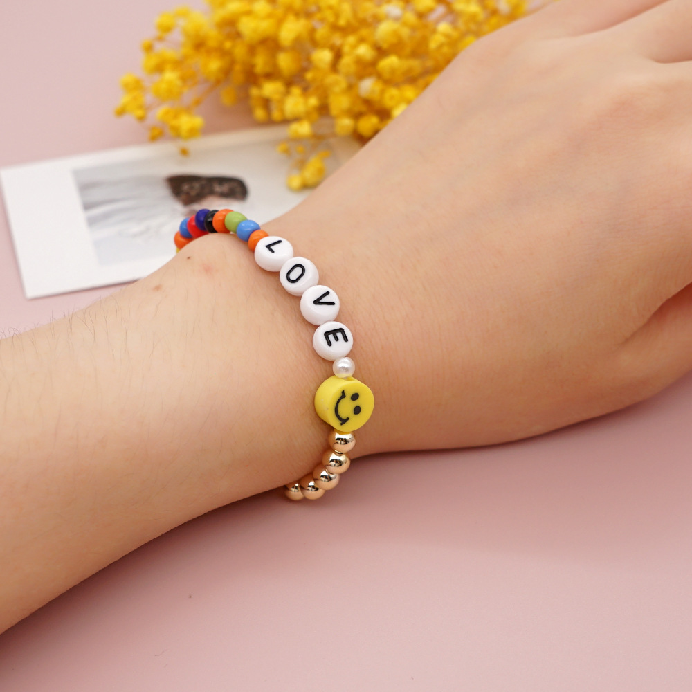 Geometric Ethnic Style No Inlaid Arylic Glass Bracelets Wholesale display picture 1