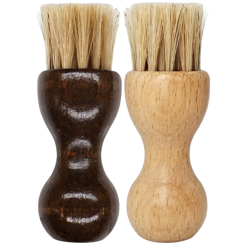 Пророк маленький размер свиной волос ручка щетка для обуви оптом Овальная мини-свиная шерсть масляная щетка производители щетка для тыквы