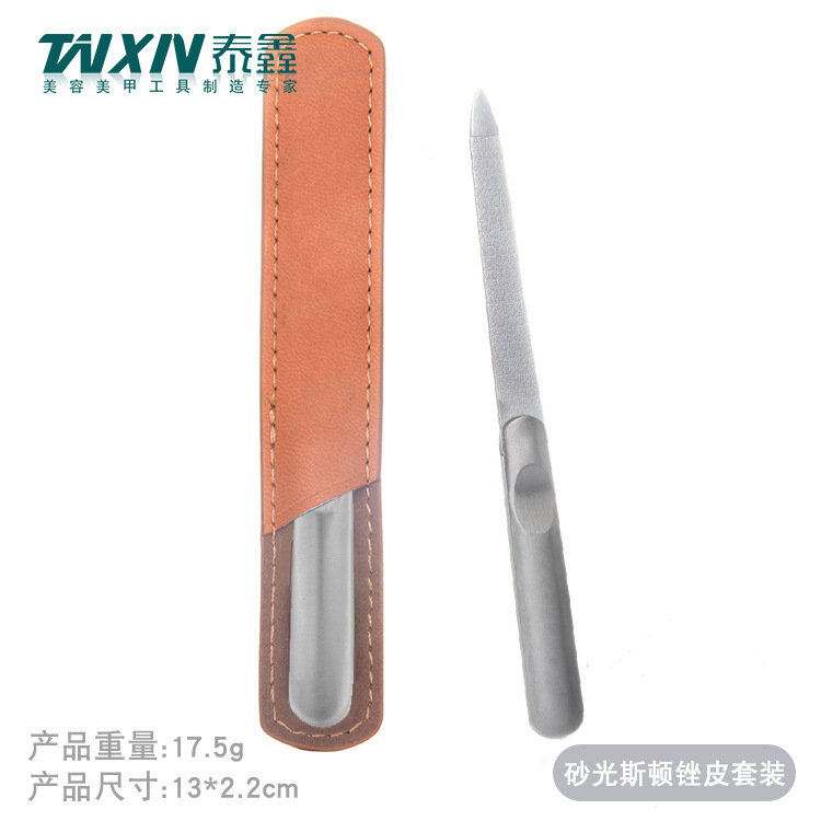 Al por mayor archivo de uñas de doble cara al por mayor archivo de uñas de acero inoxidable de cuatro lados tira de molienda de uñas traje de herramienta de manicura