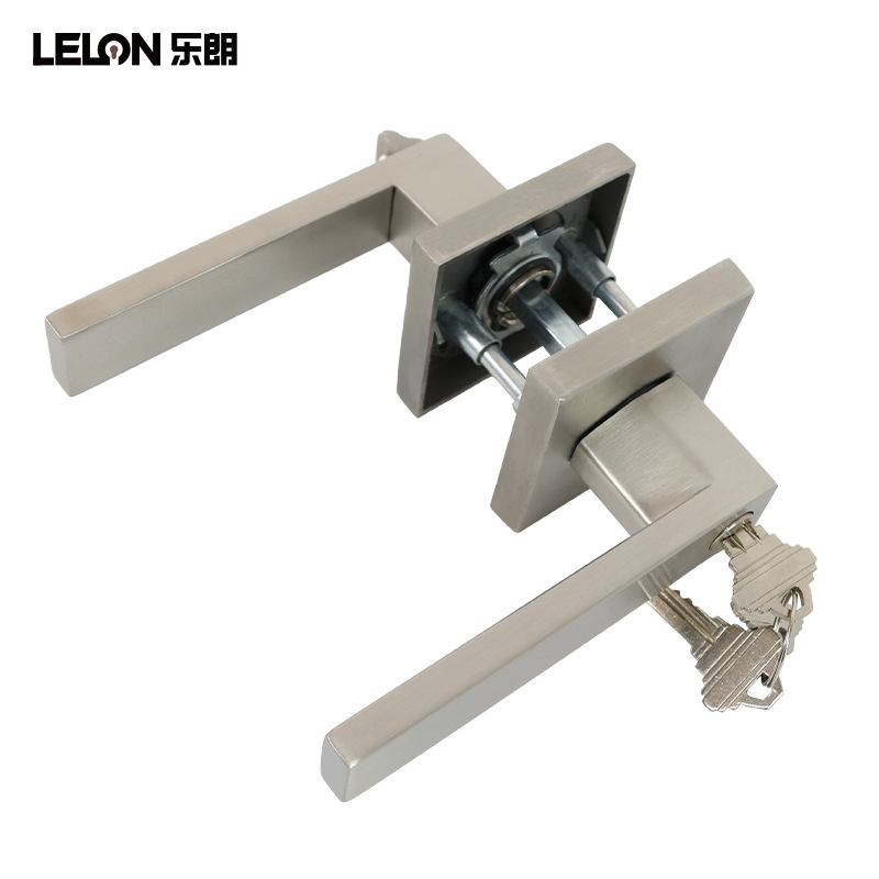 Acero inoxidable transfronterizo de tres barras cerradura de puerta de baño cerradura de puerta interior de madera ajustable cerradura de manija cerradura de puerta de paso contra incendios