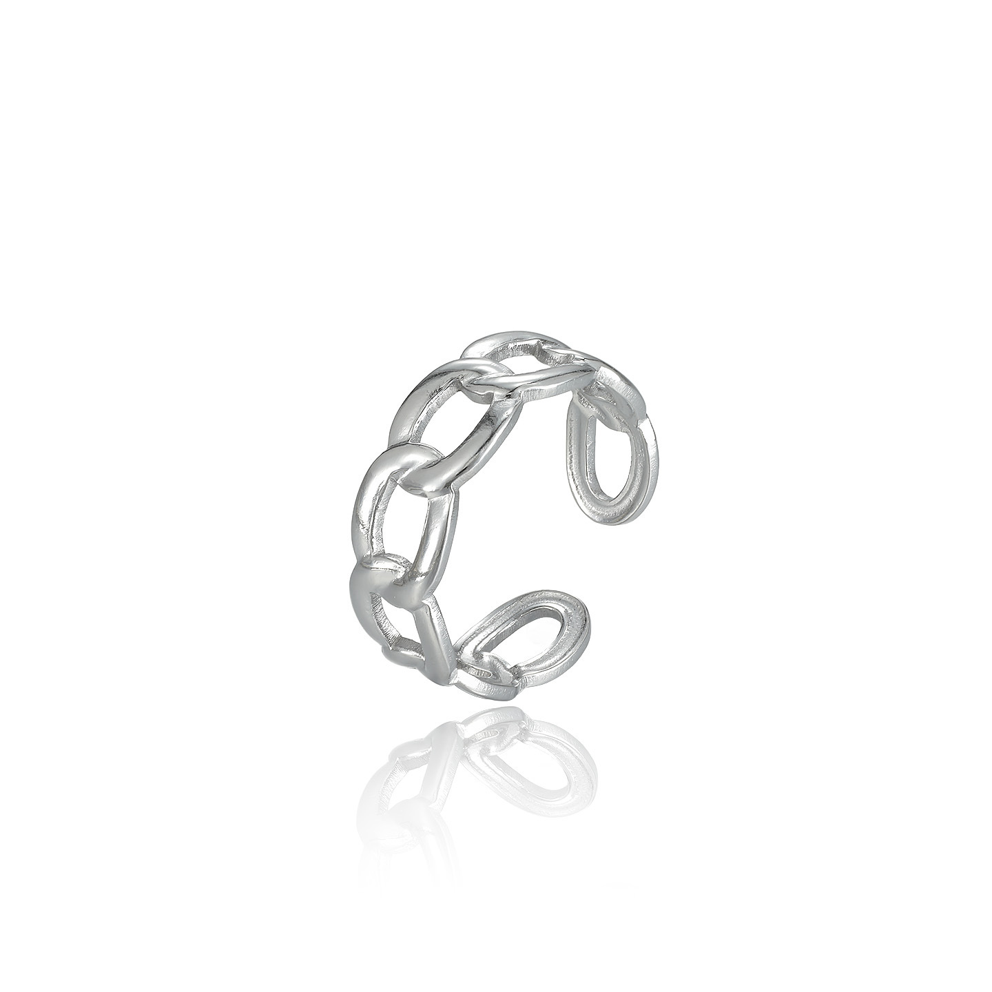 Xuping geométrico hueco personalidad dulce cool anillo de acero inoxidable anillo de anillo de ventana abierta joyas transfronterizas