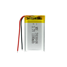 703048聚合物锂电池1100mAh 3.7V头戴矿灯儿童相机车载净化器电池