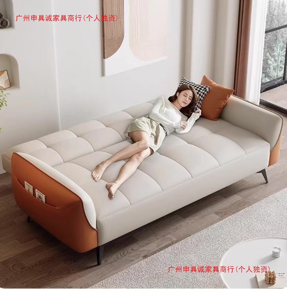 Cat Scratch Cloth Sofa Bed Multifunctional Dual-Purpose Modern Simple Living Room Apartment Small Apartment Single and Double Foldable Sofa