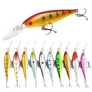 Luya bait cross-border ten-color colorful plastic Mino bait 11cm9.5g three reinforced hook long tongue simulation bait