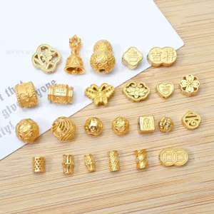 S925 Silver Ancient Gold DIY Through-Hole Accessories Butterfly Spacer Bead Pendant Pendant Beaded Bracelet Necklace Jewelry Wholesale