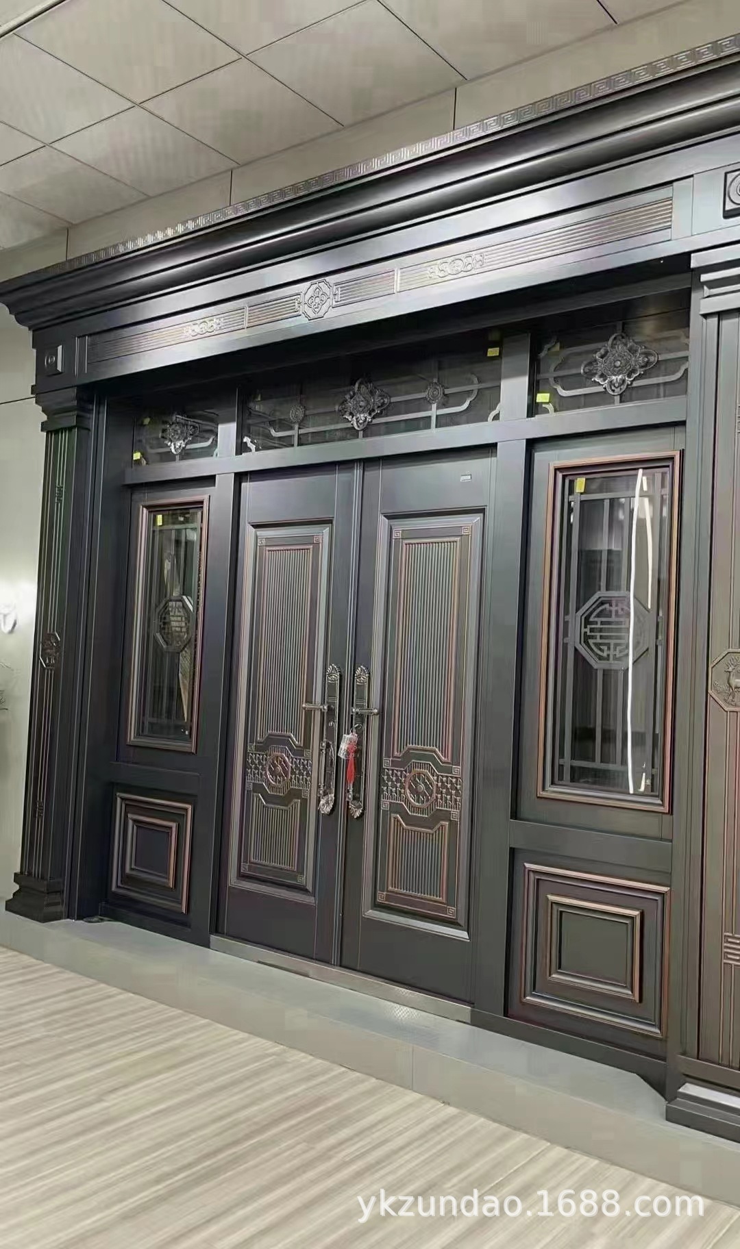 锌合金四开别墅玻璃大门