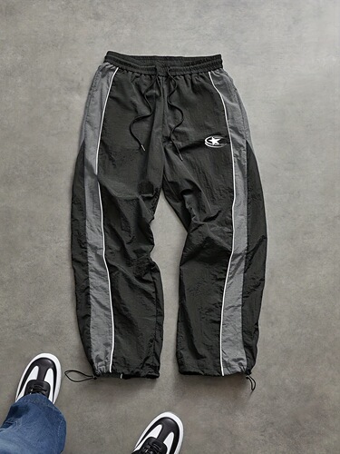 European and American men's side stitching drawstring quick-drying casual pants autumn and summer outdoor sports mountaineering loose assault pants printed