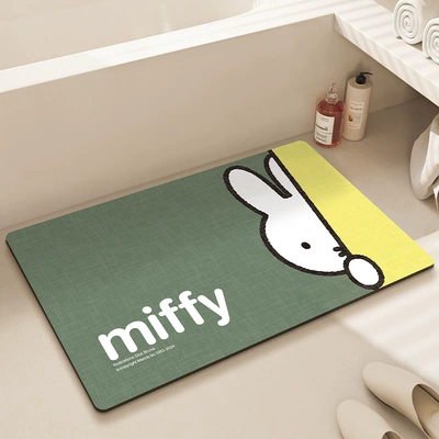 Avtomobil döşəmə paspasları – Toilet Entrance Water-Absorbing Non-Slip - miffy-hides-and-seeks-4060cm-new-diatom-mud