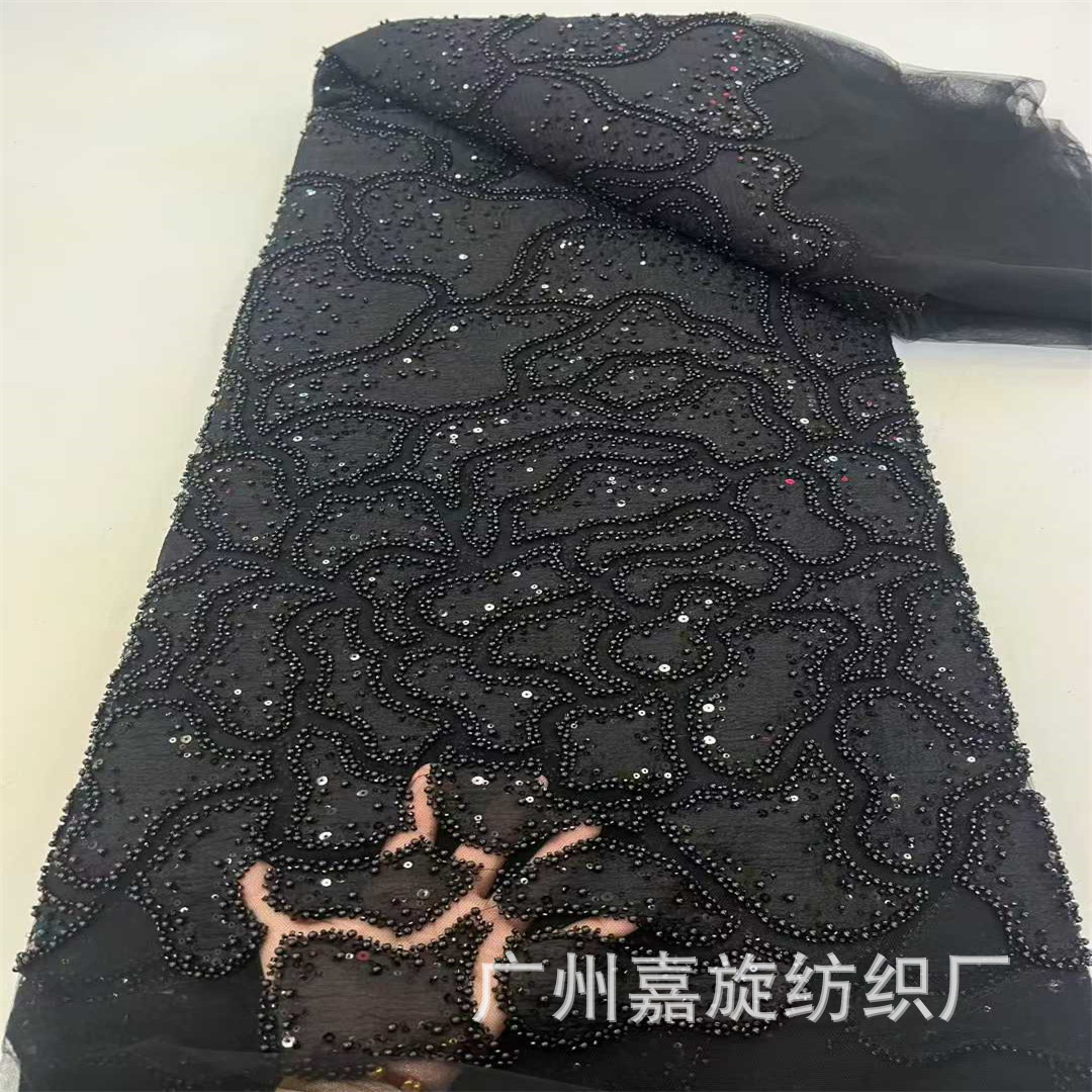 Tela para vestidos de novia europeos y americanos con bordado de cuentas y piedras, tela para ropa infantil, telas con cuentas. image 7