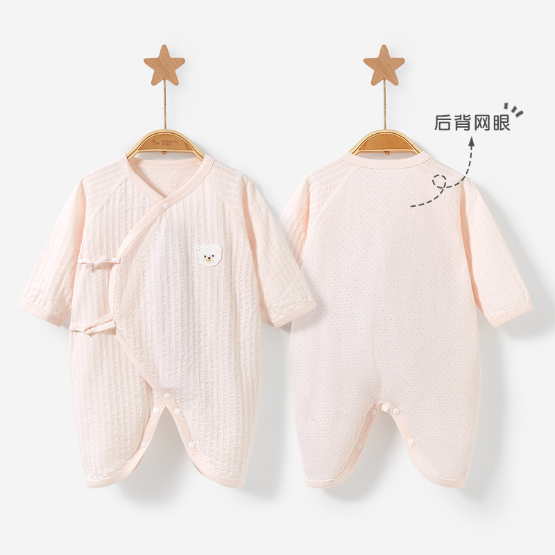 Ropa de bebé recién nacido Primavera, otoño y verano algodón recién nacido Ropa de verano de manga larga traje de mariposa delgada para hombres y mujeres mono de bebé