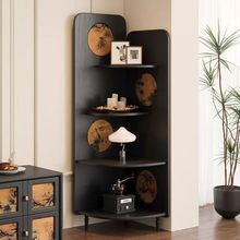 法式古风角柜实木客厅复古风转角香云纱三角置物架拐角卧室收纳