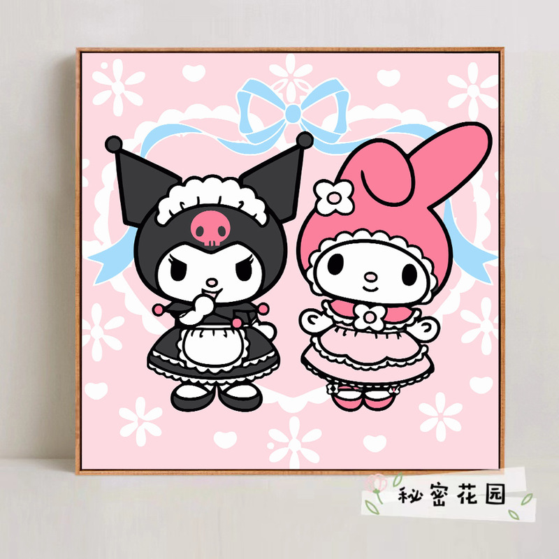 サンリオデジタル油絵 diy 手描きカラーリングクロミメロディー漫画かわいい装飾画メーカー卸売|undefined