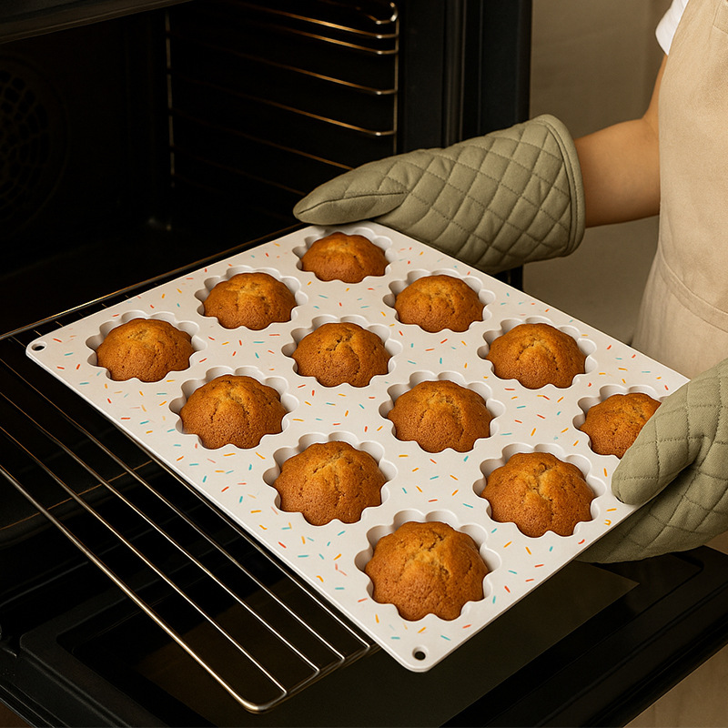 Food Grade Silicone Cake Mold 12 Cavity Baking Trimming Plate Chocolate Mousse Pudding Maker Kitchen Dining Bar_voghion.com