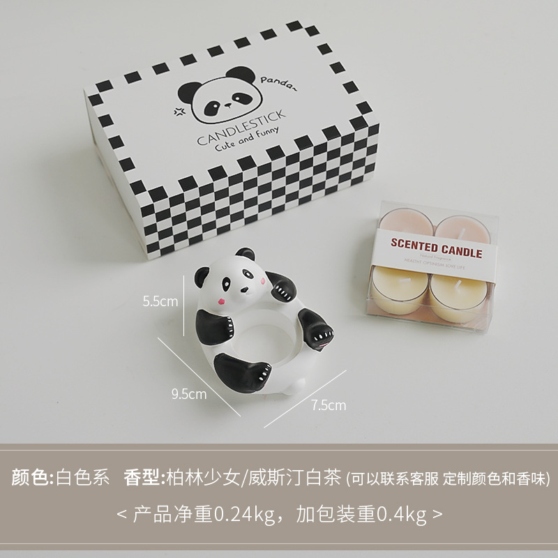 Panda candelabro aromaterapia en forma de vela cera hecha a mano lindo decoración de fragancias traje ambiente regalo de mano