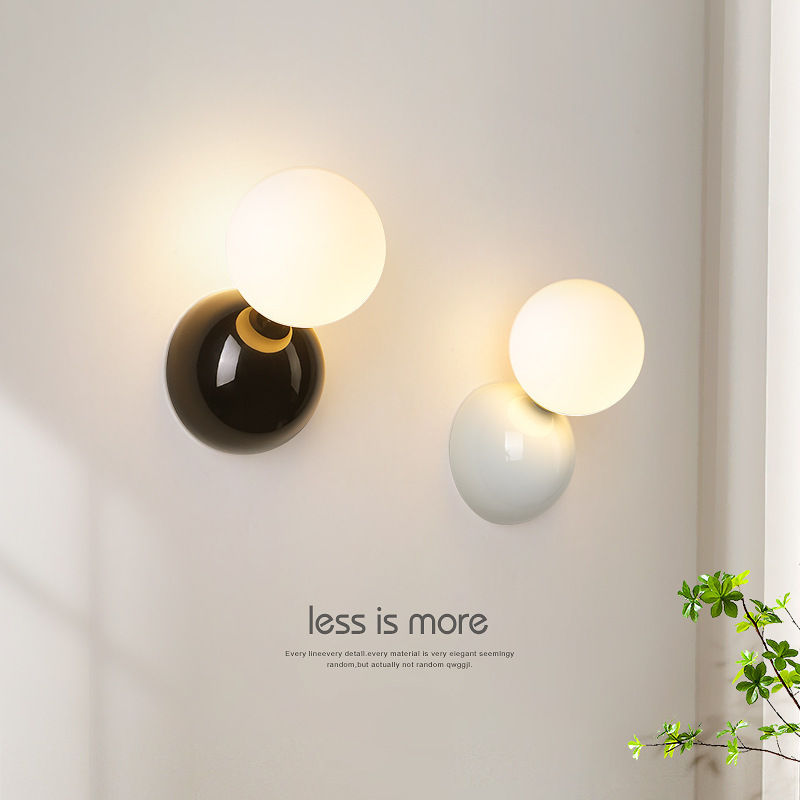 Luz de fondo LED lámpara de pared lámpara de vidrio sala de estar pasillo cabecera cama cabecera dormitorio simple y moderna