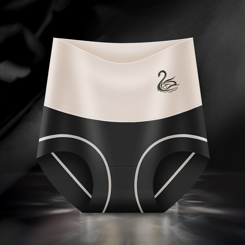 Nuevos calzoncillos de cintura alta en primavera y verano de 2024, pantalones triangulares sin marcas de hielo para mujeres, pantalones de fondo grandes con caderas en el abdomen y caderas en la espalda