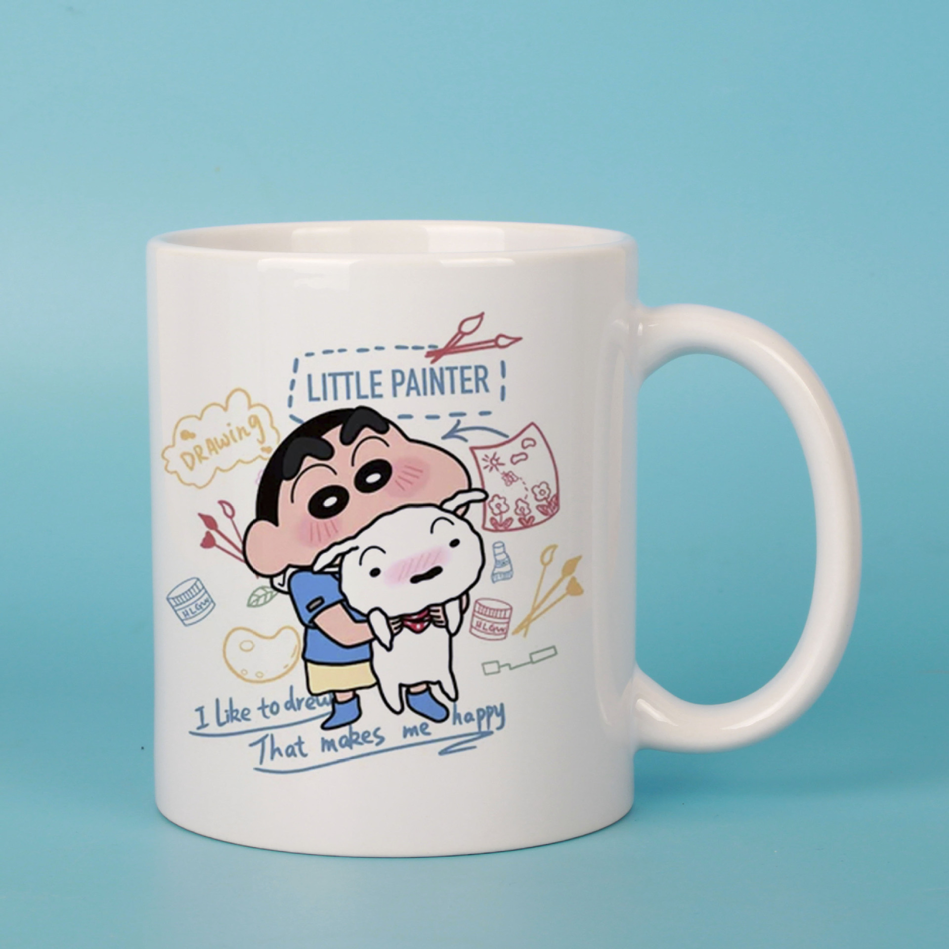 Taza de café de cerámica de Amazon transfronteriza ins lindo Navidad taza de agua caja de regalo de mano entrega de una pieza