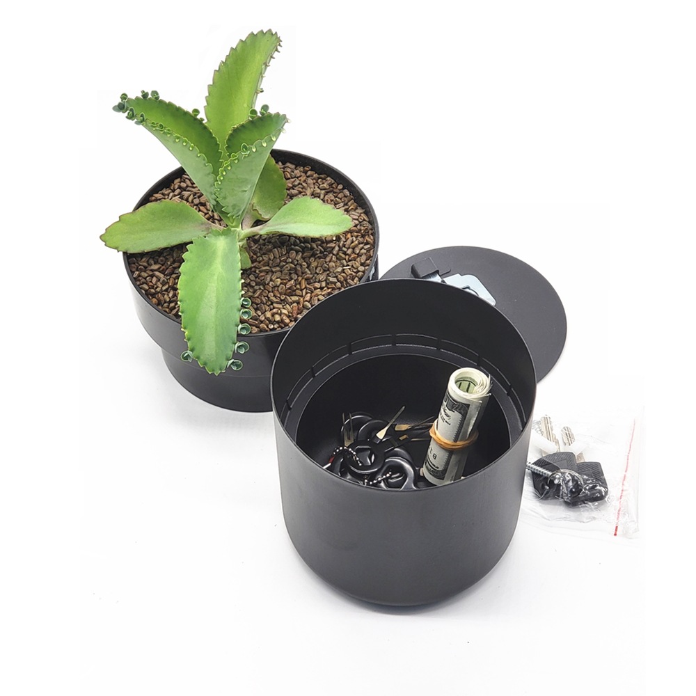 Hot Selling Flower Pot Storage Jar Creative Locked Iron Box Insurance Password Storage Box Mini Storage Storage Box for Hidden Money