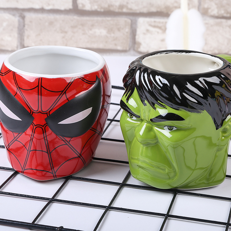 Cross-border Marvel Spider-Man cerámica taza Naruto Hokato taza de agua de gran capacidad taza de marca personalidad taza de anime Hulk