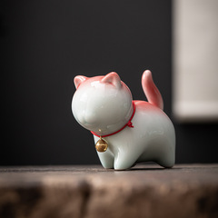 Bulky wholesale cute kittens adorable tea pets suitable for breeding small decorations ceramic ornaments paper weights with chipped glaze pen stands pen holders for gifts cat-themed