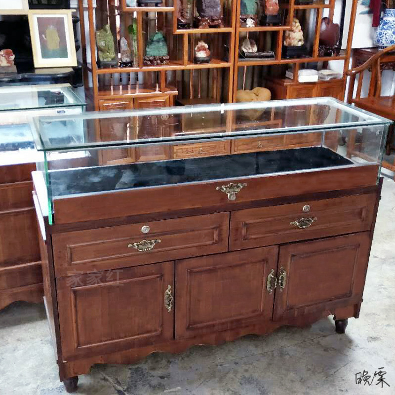 衣帽间中岛柜简约实木珠宝展示玉器玻璃展柜首饰佛饰品牌中岛柜台