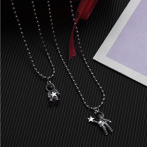 A necklace for you with a design of a star picked from space, featuring an astronaut theme, perfect for women, as a humorous gift, a pendant chain accessory.