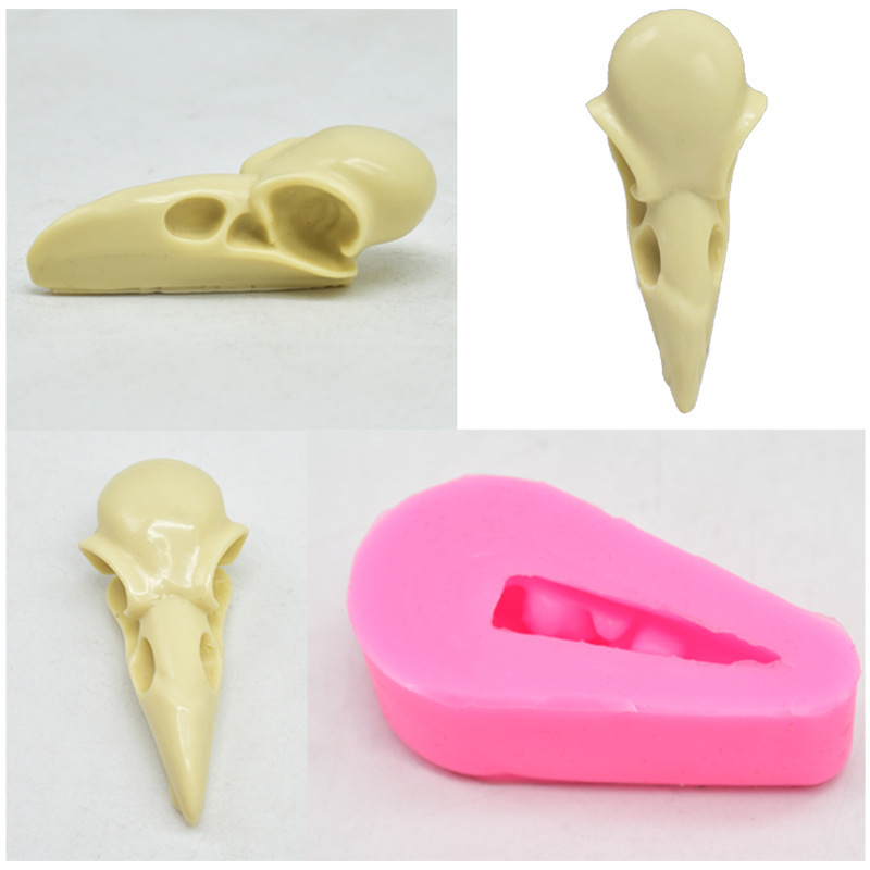 DIY Crow Skull Pendant Silicone Mold, DIY Epoxy Crow Skull Accessory Mold, Fondant Baking Mold