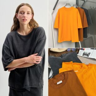 HOUSE26���� ��ɫ�͹����f��ɫˮϴ ���f��߅oversized����T��Ů