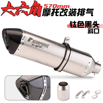 Oblique Double-Hole Large Hexagon — Exhaust pipe - 570-titanium-diagonal-blackhead