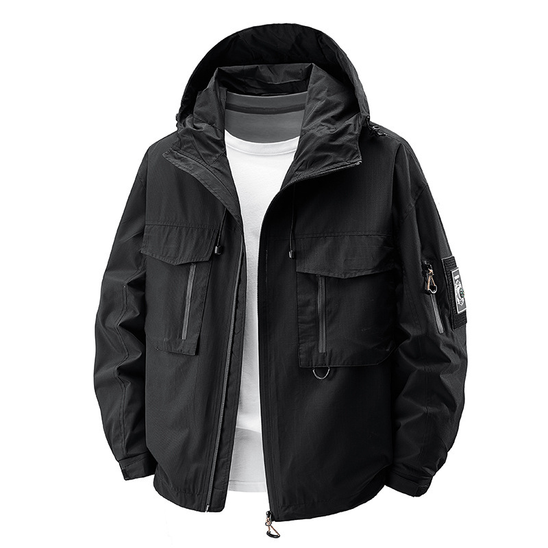 Workwear Casual Jacket Multi-Pocket Men's Outdoor Windproof and Waterproof Mountaineering Spring and Autum Loose Jacket New Style 2025