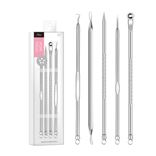 Factory direct supply acne needle set, blackhead removal tool, rose gold acne needle, acne needle, beauty needle 4-piece set
