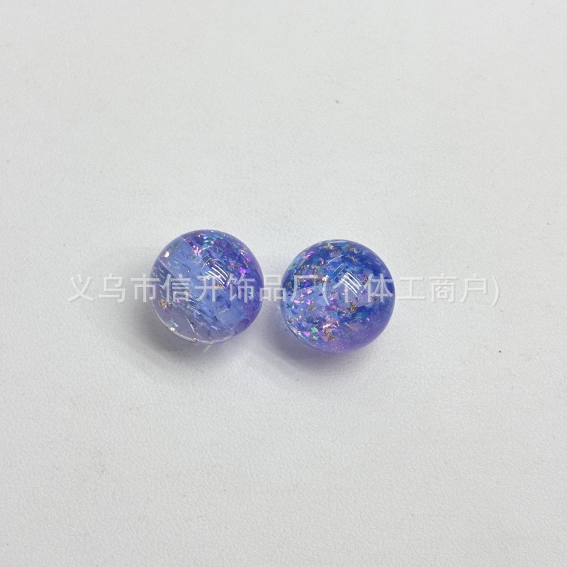 通孔树脂彩虹欧泊梦幻圆珠串珠手机链钥匙链手链diy手工饰品材料|undefined
