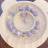 Purple pattern love butterfly bracelet (OPP bag installation)