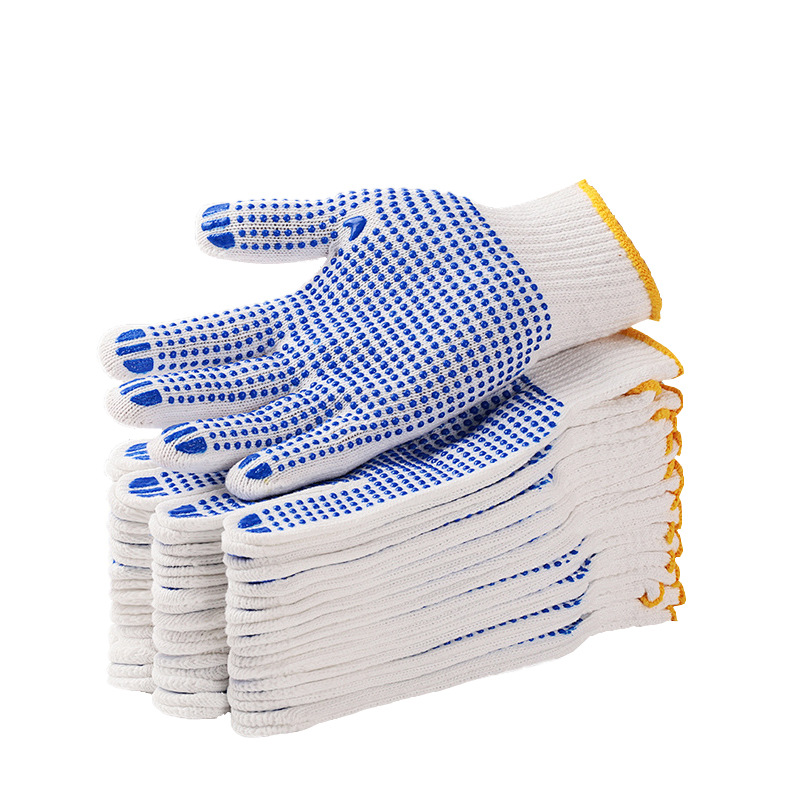 Guantes de Algodón Grueso Antideslizantes y Resistentes al Desgaste para Obras de Construcción, Reparaciones Manuales y Protección Laboral, Venta al Por Mayor del Fabricante