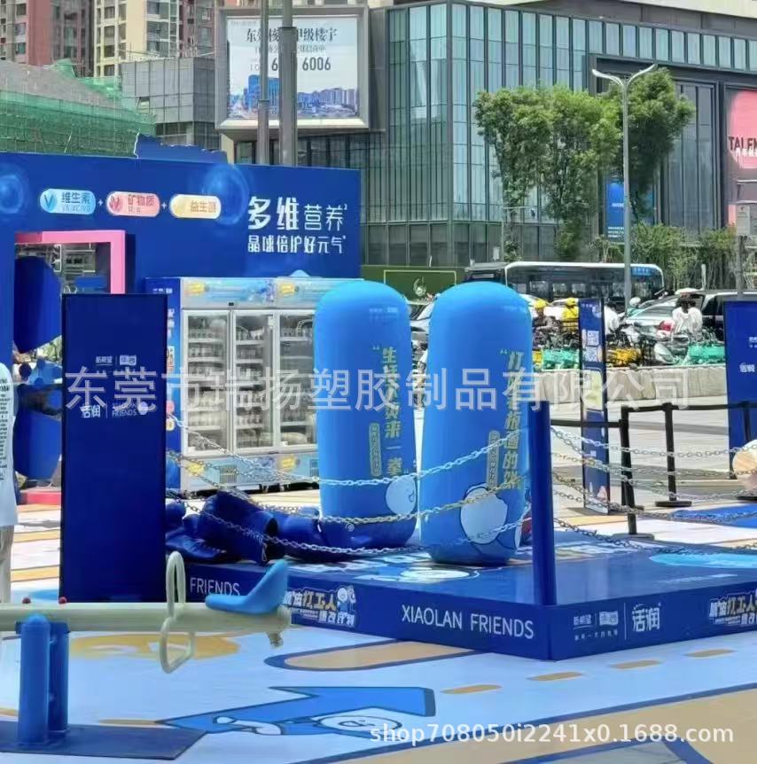 网红充气不倒翁立柱气模透明PVC闭气高清商场活动美陈暖场道具