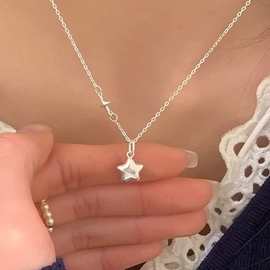 新款简约五角星星项链轻奢感精致颈链小众时尚设计锁骨链直播批发