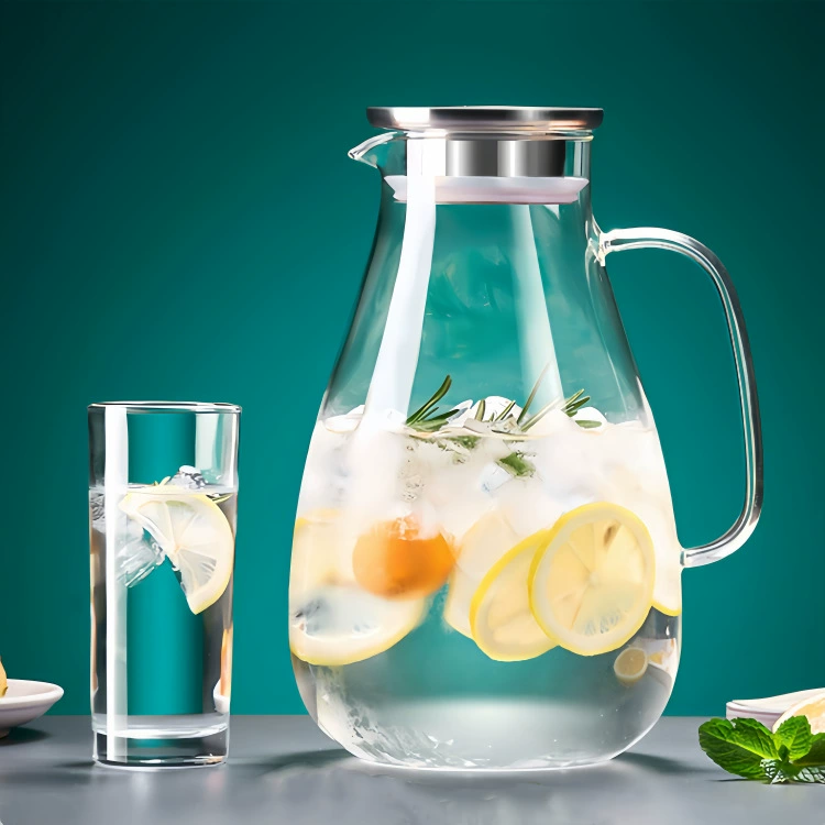 Transparent glass capacious teapot