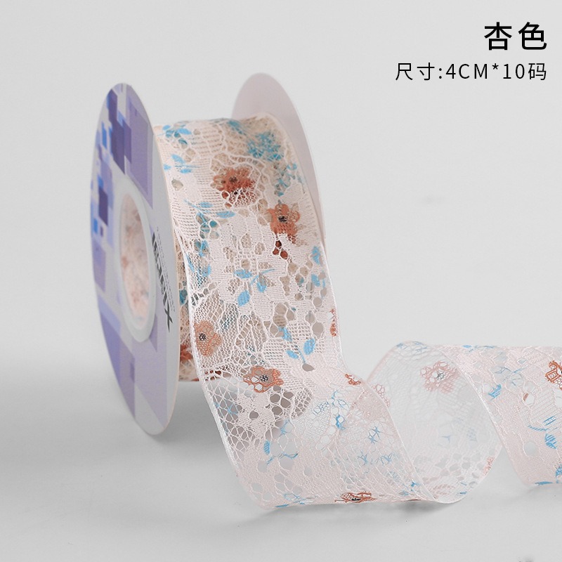 Cinta floral al por mayor 4cm borde dorado colorido ramo arco onda hilo llano cinta flor material de embalaje