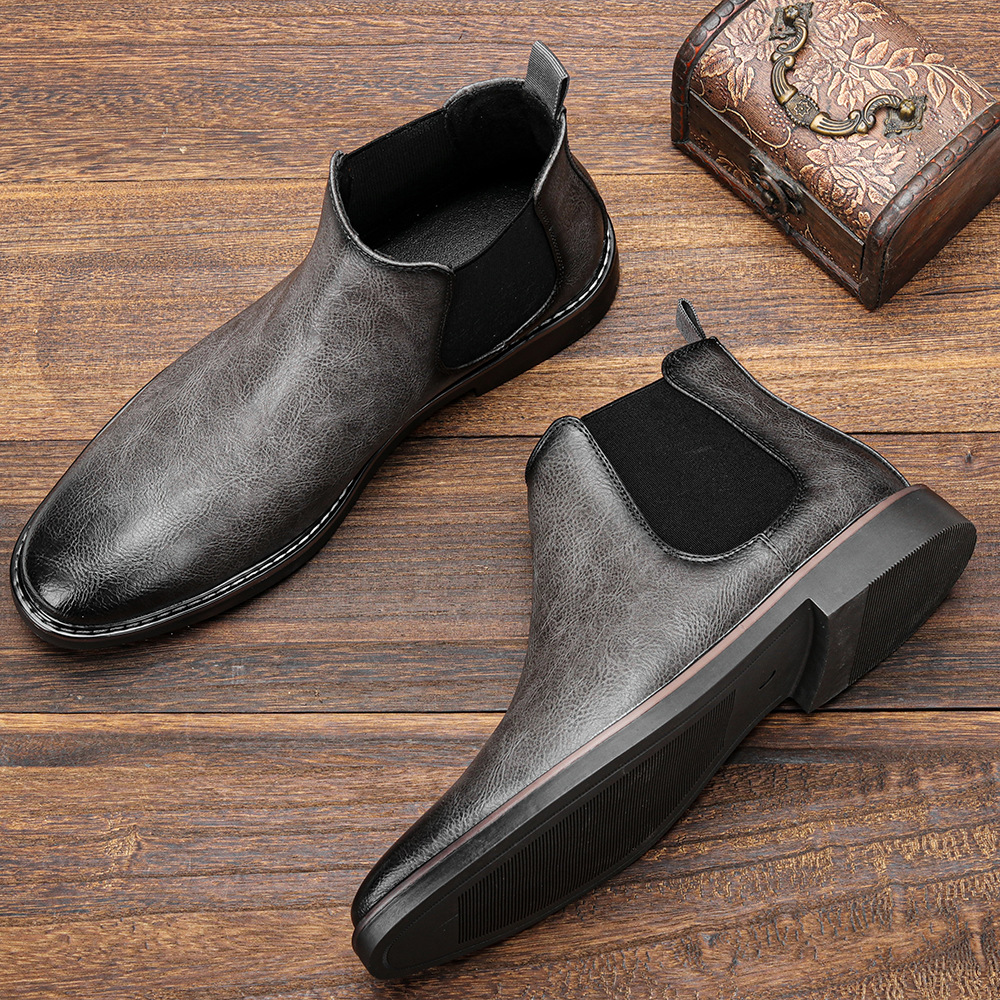 Herren Britische Herrenschuhe Polnische Farbe Mode Retro Herren Übergröße Stiefeletten Stiefeletten_voghion.com