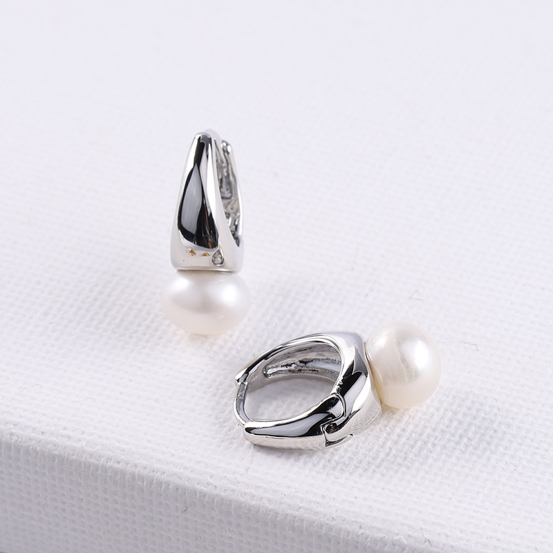 Geometric Pattern Women'S Gender 1 Pair Lady Geometric Freshwater Pearl Copper Plating Earrings