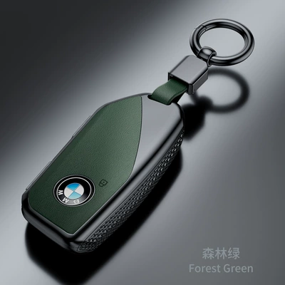 X1/x2/x3/320li/5 Series/3 Series/7 Series/525li – Car key bag - bmw-blade-model-nappa-pattern-forest-green-keychain-set