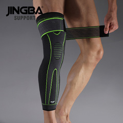 JINGBA Sports Knee Support Outdoor Badminton Basketball Nylon Knitted Warm Anti-Slip Extended Compression Wholesale