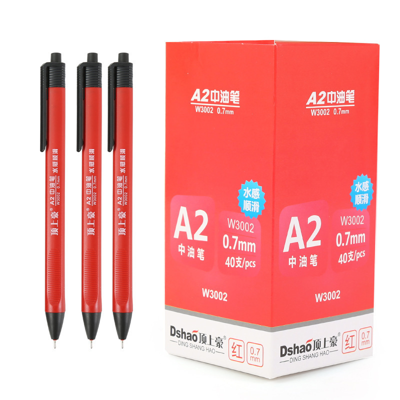 Presione el bolígrafo de 0.7mm de bolígrafo azul, rojo y negro se siente suave en la papelería de los estudiantes al por mayor