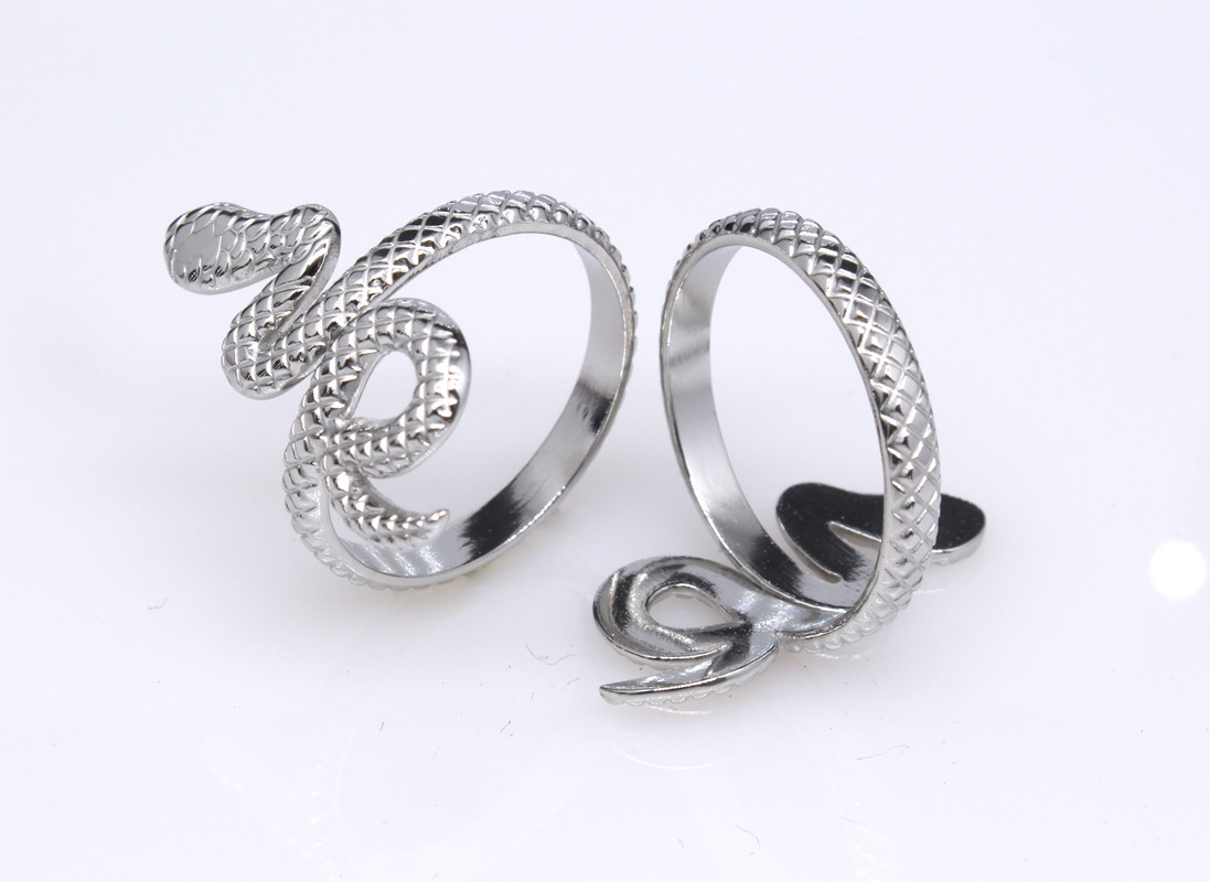 Retro Round Titanium Steel Plating Open Ring 1 Piece display picture 67