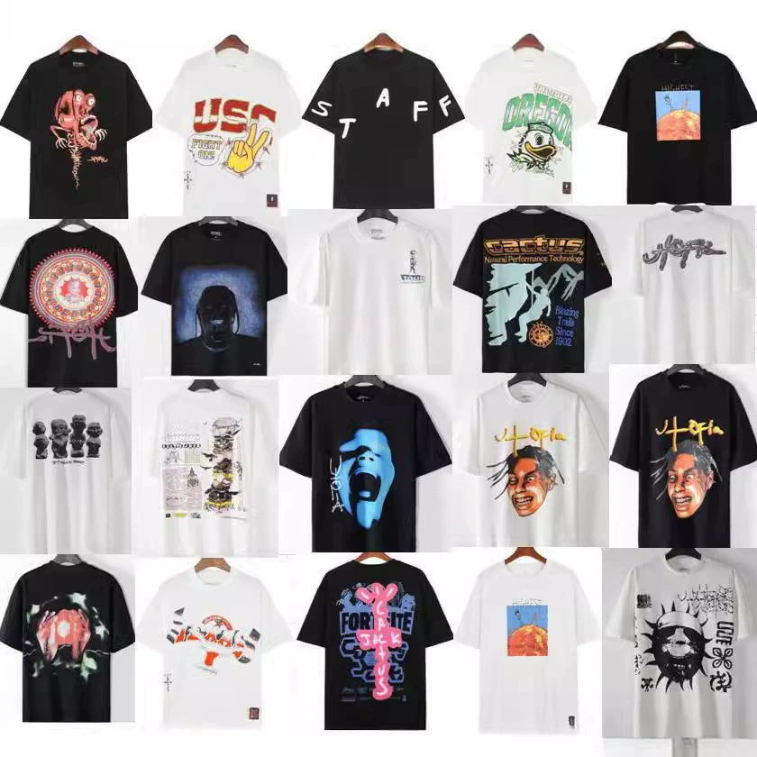 Американский travis scott с короткими рукавами мужская пара fog High Street ins весна и лето прилив футболка женская VTG с половиной рукава