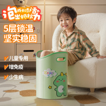 青色pvc家用冬季保温儿童足浴盆手提折叠立式稳固便携收纳泡脚桶