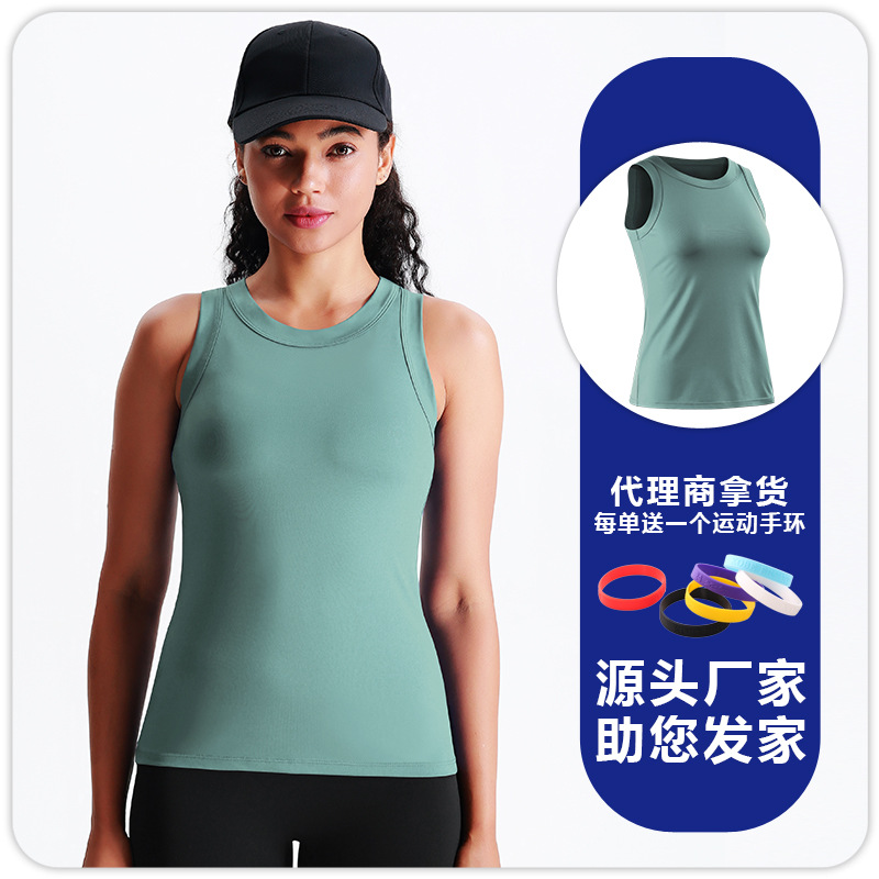 Damas yoga ensanchado brazalete chaleco deportivo en forma de I sin mangas apretada ropa de entrenamiento de maratón profesional image 11