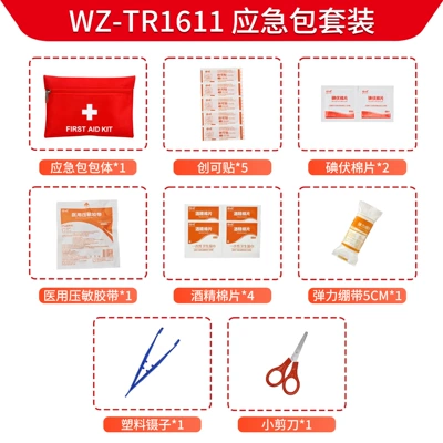 First Aid Kit Set, Portable Outdoor Travel Home Epidemic Prevention and Life-Saving Emergency Kit, Wilderness Survival First Aid Storage Bag (Kempinq və səyahət) - red